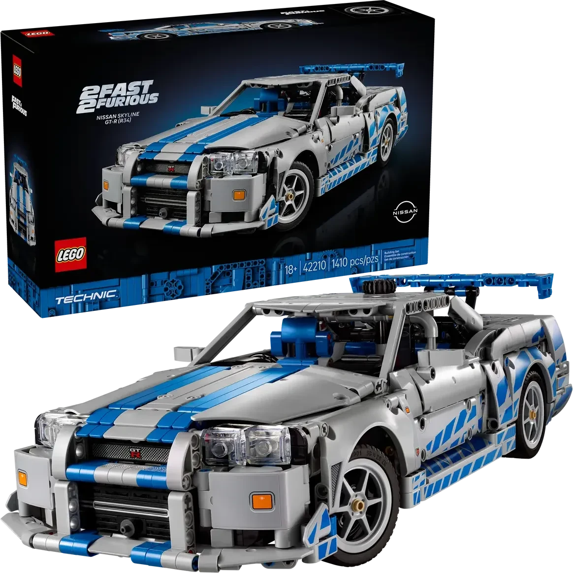 GEAMENT Set di Luci LED Compatibile Con LEGO 2 Fast 2 Furious Nissan Skyline GT-R (R34) - Kit Di Illuminazione per Speed Champions 76917 (Modello di mattoncini non incluso